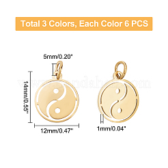 18Pcs 3 Colors 304 Stainless Steel Charms&nbsp;STAS-DC0003-02