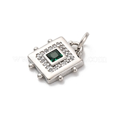 Brass Micro Pave Cubic Zirconia Pendants&nbsp;KK-U033-02P-03