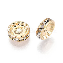 Brass Rhinestone Spacer Beads&nbsp;KK-N273-01C-G