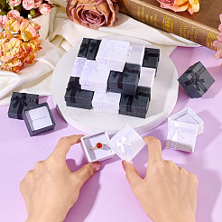 12Pcs 2 Colors Square Paper Jewelry Ring Gift Storage Boxes&nbsp;CON-TA0001-18
