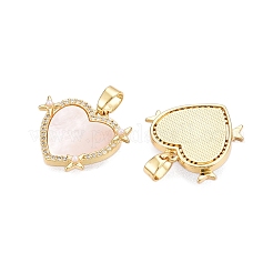 Brass Micro Pave Clear Cubic Zirconia Pendants&nbsp;KK-N254-198G