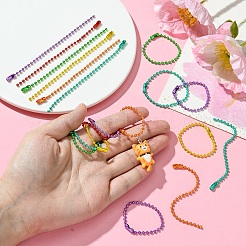 30Pcs 6 Colors Spray Painted Iron Ball Chains&nbsp;IFIN-YW0003-62