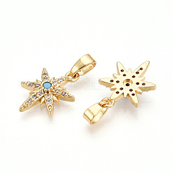 Brass Micro Pave Cubic Zirconia Pendants&nbsp;X-KK-T070-59B-G