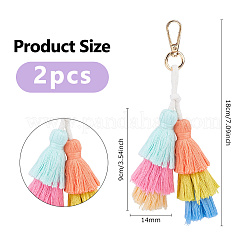 2Pcs Handmade Macrame Nylon Thread Pendant Decorations&nbsp;HJEW-DC0001-36
