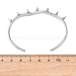 304 Stainless Steel Spiked Cone Open Cuff Bangles for Women&nbsp;BJEW-B165-01P