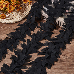 5 Yards Polyester Chiffon Leaf Lace Ribbon&nbsp;DIY-GA0007-32B