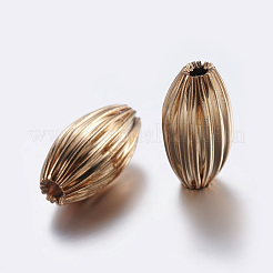 Brass Corrugated Beads&nbsp;KK-K197-30KCG