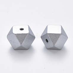 Painted Natural Wood European Beads&nbsp;WOOD-Q040-020A-B02
