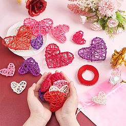 20Pcs 15 Styles Heart Rattan Balls&nbsp;AJEW-GA0005-56