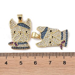 Rack Plating Brass Micro Pave Cubic Zirconia Pendants&nbsp;KK-K341-48G