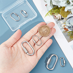 6Pcs 3 Styles 304 Stainless Steel Screw Carabiner Lock Charms&nbsp;STAS-UN0053-31