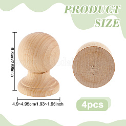 Roman DIY Wood Finials&nbsp;WOOD-WH0062-36