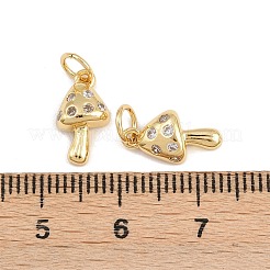 Brass Micro Pave Cubic Zirconia Charms&nbsp;KK-B157-21G-02
