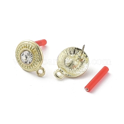 Rack Plating Golden Alloy with Rhinestone Stud Earring Findings&nbsp;EJEW-B036-02G-12
