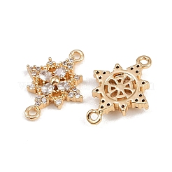 Brass Pave Clear Cubic Zirconia Connector Charms&nbsp;KK-C115-23G