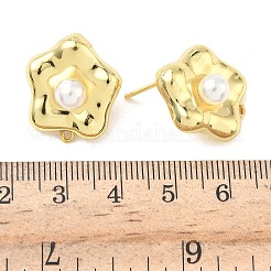 Brass Plastic Pearl Stud Earring Findings&nbsp;KK-G547-06G