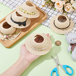5Pcs 5 Styles Papyrus & Polyester Doll Hat&nbsp;AJEW-PH0008-42