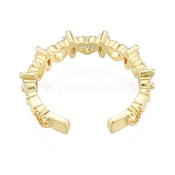 Clear Cubic Zirconia Heart Open Cuff Ring&nbsp;RJEW-G261-18G