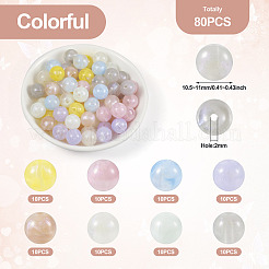 80Pcs 8 Colors Opaque Acrylic Beads&nbsp;OACR-TA0001-23