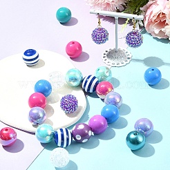 DIY Round Resin Beads and Acrylic Beads Jewelry Making Findings Kits&nbsp;DIY-FS0007-73