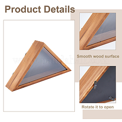 Triangle Wooden Wall Mounted Foldable Flag Cases&nbsp;ODIS-WH0331-22