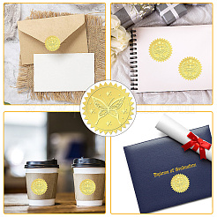 12 Sheets Self Adhesive Gold Foil Embossed Stickers&nbsp;DIY-WH0451-036