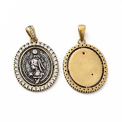Rack Plating Brass Micro Pave Cubic Zirconia Pendants&nbsp;KK-K165-19