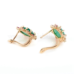 Natural Gemstone Hoop Earring Findings with Latch Back Closure&nbsp;MAK-L033-M