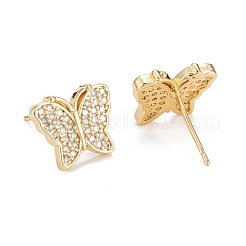 Butterfly Sparkling Cubic Zirconia Stud Earrings for Girl Women&nbsp;EJEW-H126-11G
