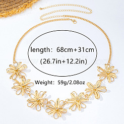 Summer Alloy Hollow Flower Link Chain Belts for Women&nbsp;WG18053-01