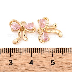 Brass Micro Pave Cubic Zirconia Charms&nbsp;KK-S389-03G-01