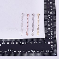 4 Pieces Extension Chain with Spring Clasp Sterling Silver Extender Chains Necklace Bracelet Anklet Removable Chain Extenders Charms for DIY Jewelry Making Accessories&nbsp;JX627A