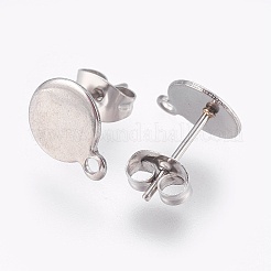 Non-Tarnish 304 Stainless Steel Stud Earring Findings&nbsp;STAS-G178-02P-8mm