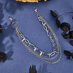 1Pc Aluminum & Alloy Spike Rivets 3 Layer Trousers Chains&nbsp;AJEW-SC0031-17