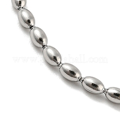 Non-Tarnish 201 Stainless Steel Rugby Beaded Chain Bracelets&nbsp;BJEW-G696-01A-P
