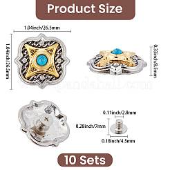 10Pcs Antique Silver Alloy Decorative Rivets&nbsp;BUTT-GF0004-22A