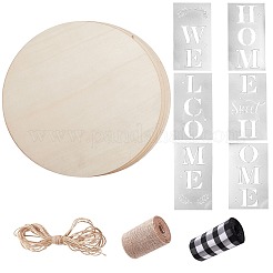 Flat Round Shape Unfinished Wood Slices&nbsp;DIY-SZ0002-38