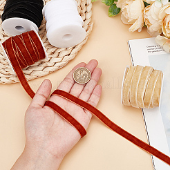 40 Yards 4 Colors Single Face Velvet Ribbon with 4Pcs Plastic Empty Spools&nbsp;SRIB-HY0001-09A