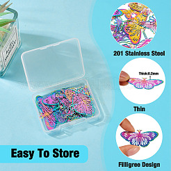 24Pcs 12 Style 201 Stainless Steel Filigree Pendants&nbsp;STAS-TA0002-25