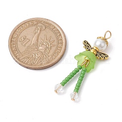 Glass Seed & Acrylic Pearl Beaded Pendants&nbsp;PALLOY-MZ00193-01