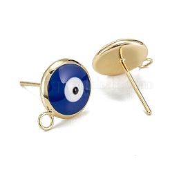 Eco-Friendly Brass Enamel Stud Earring Findings&nbsp;KK-H761-02G-F