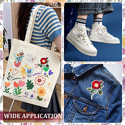 23Pcs Polyester Computerized Embroidery Cloth Iron on Sew on Patches&nbsp;PATC-WH0028-037