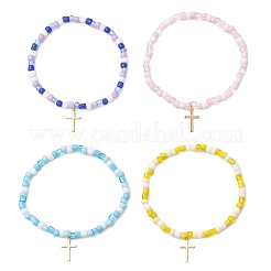 304 Stainless Steel Tiny Cross Charms Bracelets&nbsp;BJEW-JB13462