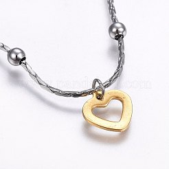 304 Stainless Steel Charm Bracelets&nbsp;STAS-O099-03GP