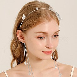 Zinc Alloy Rhinestone Hair Bands&nbsp;OHAR-WH20007-01A-P
