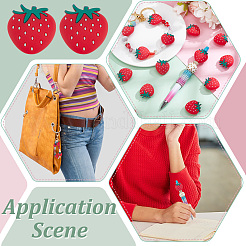 15Pcs Strawberry Food Grade Eco-Friendly Silicone Focal Beads&nbsp;SIL-UN0001-01
