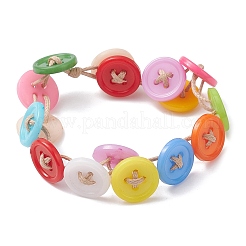 Acrylic Sewing Buttons Beaded Bracelets&nbsp;BJEW-JB12742