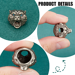 2Pcs Tibetan Style Alloy European Beads&nbsp;TIBEB-BC0001-05AS