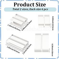 12Pcs 2 Styles Rectangle Acrylic Name Card Holder&nbsp;AJEW-GF0015-03