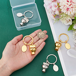 4Pcs 2 Styles Zinc Alloy Mini Toilet Pendant Keychain&nbsp;KEYC-PH0002-13